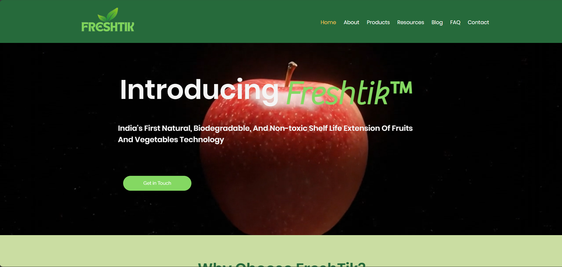 FreshTik Agricultural Preservation Technology